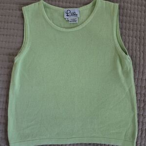 Vtg Lilly Pulitzer Womens Lime Green Tank Top Size Small